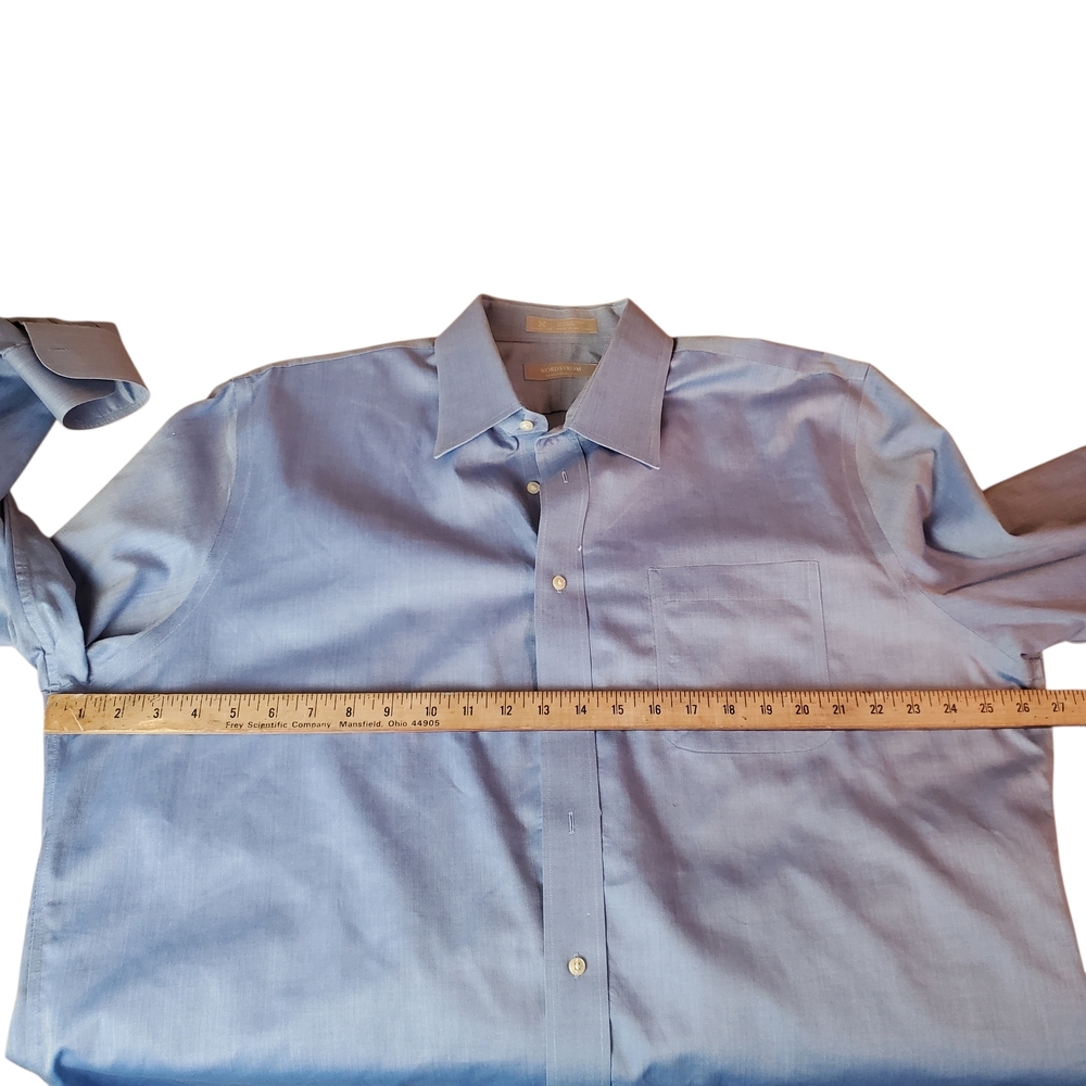 Nordstrom Smartcare Traditional Fit Dress Shirt. Light Blue. 17.5 / 37 - Picture 7 of 10